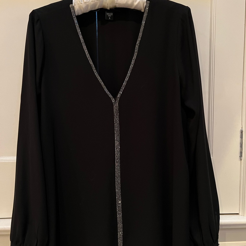 Karen Kane black sparkly blouse